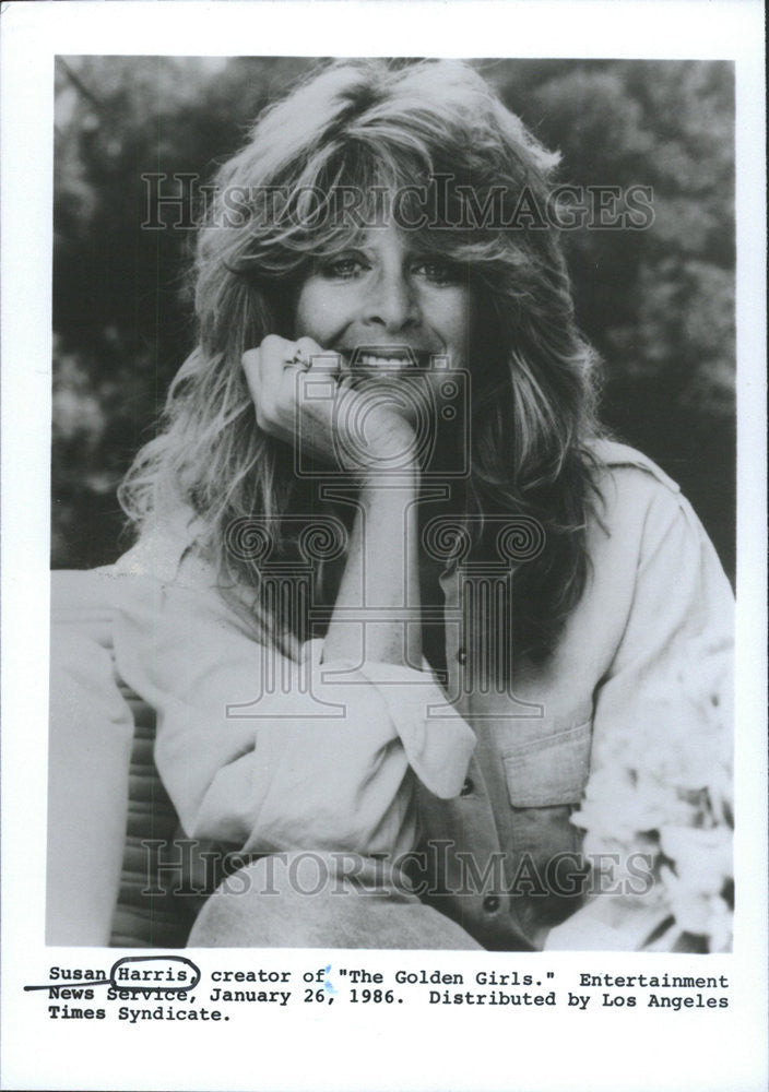 1986 Press Photo Susan Harris Creator Golden Girl Entertainer News Service Time - Historic Images