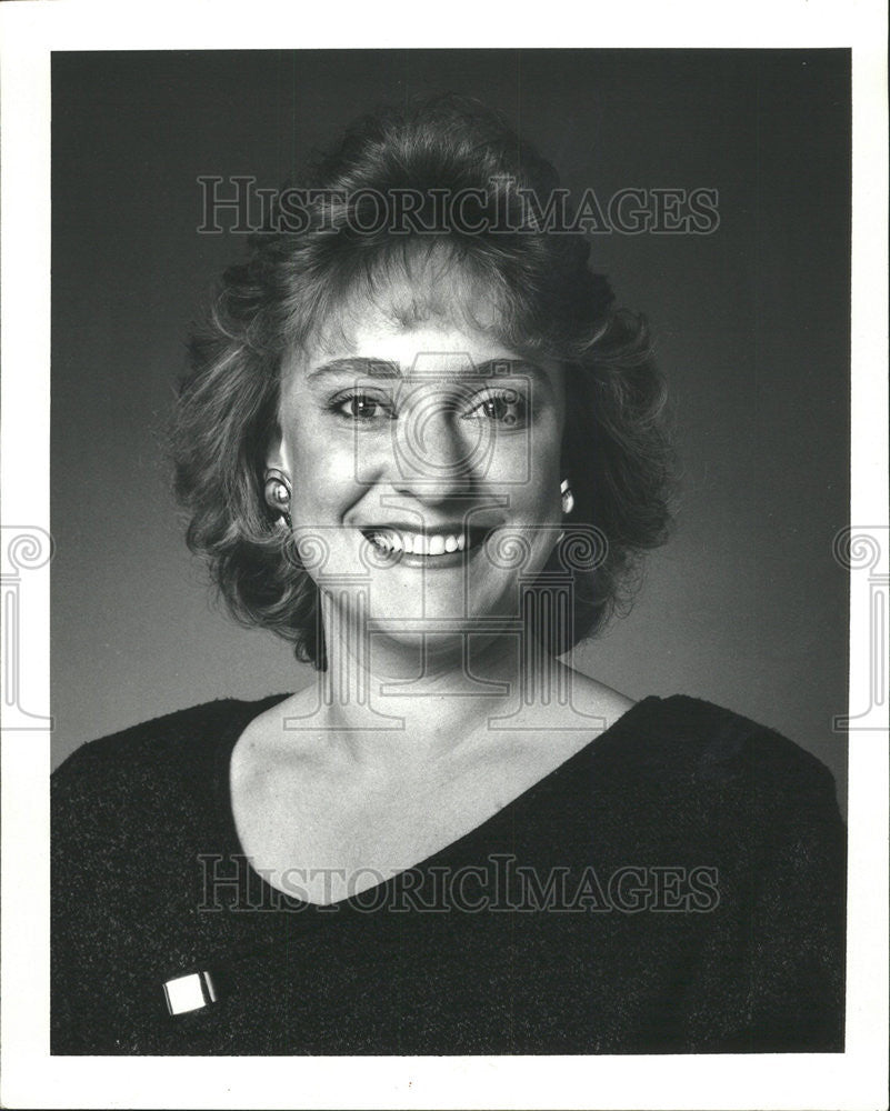 1985 Press Photo Karen Hand WBBM-FM program director, news anchor and traffic re - Historic Images