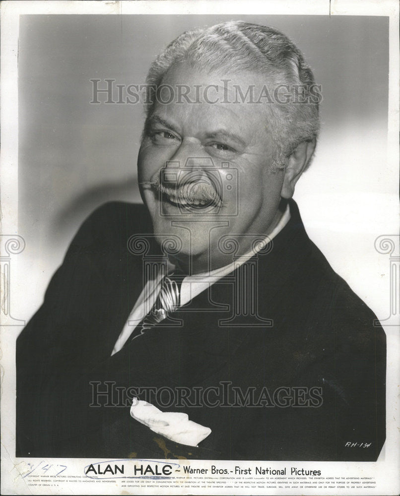 1960 Press Photo Alan Hale Hollywood Actor - Historic Images