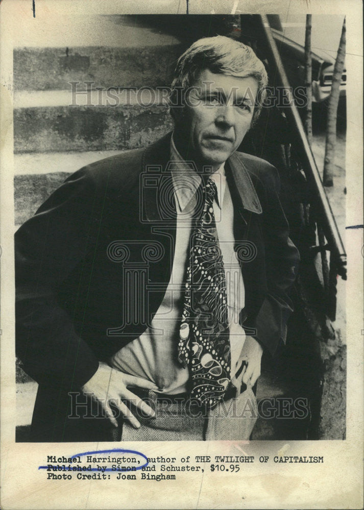 1976 Press Photo Micheal Harrington Author Twilight Capitalism Publish Simon - Historic Images