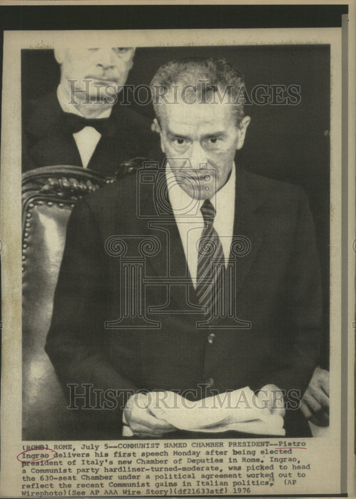 1976 Press Photo Pietro Ingrao Italian Politician - Historic Images