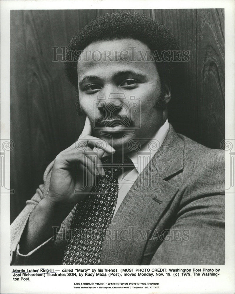 1979 Press Photo Martin Luther King III Marty Friend Call Rudy Maxa Move Monday - Historic Images