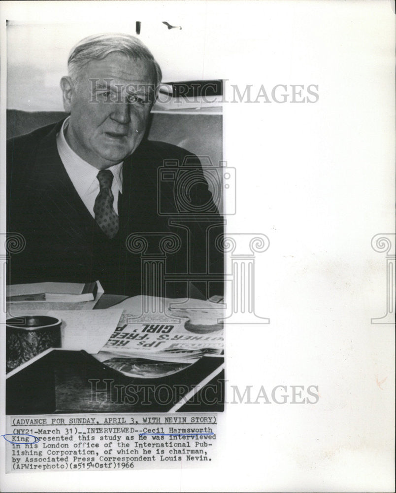 1966 Press Photo Cecil Harmsworth King International publishing Corporation - Historic Images