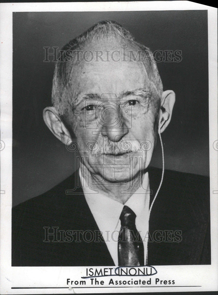 1973 Press Photo Picture of Ismet Inonu from the Associated Press. - Historic Images