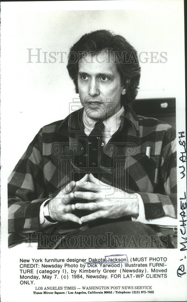 1984 Press Photo New York Furniture designer Dakota Jackson - Historic Images