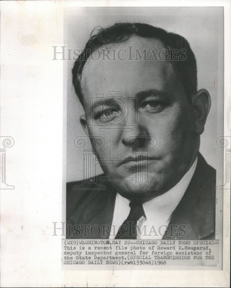 1968 Press Photo Howard E Haugerud Deputy Inspector General - Historic Images