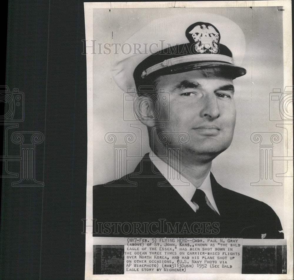 1952 Press Photo Cmdr. Paul N Gray St John - Historic Images