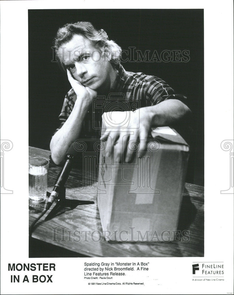 1995 Press Photo Spalding Gray Actor Monster in a Box Nick Broomfield  Fine Line - Historic Images