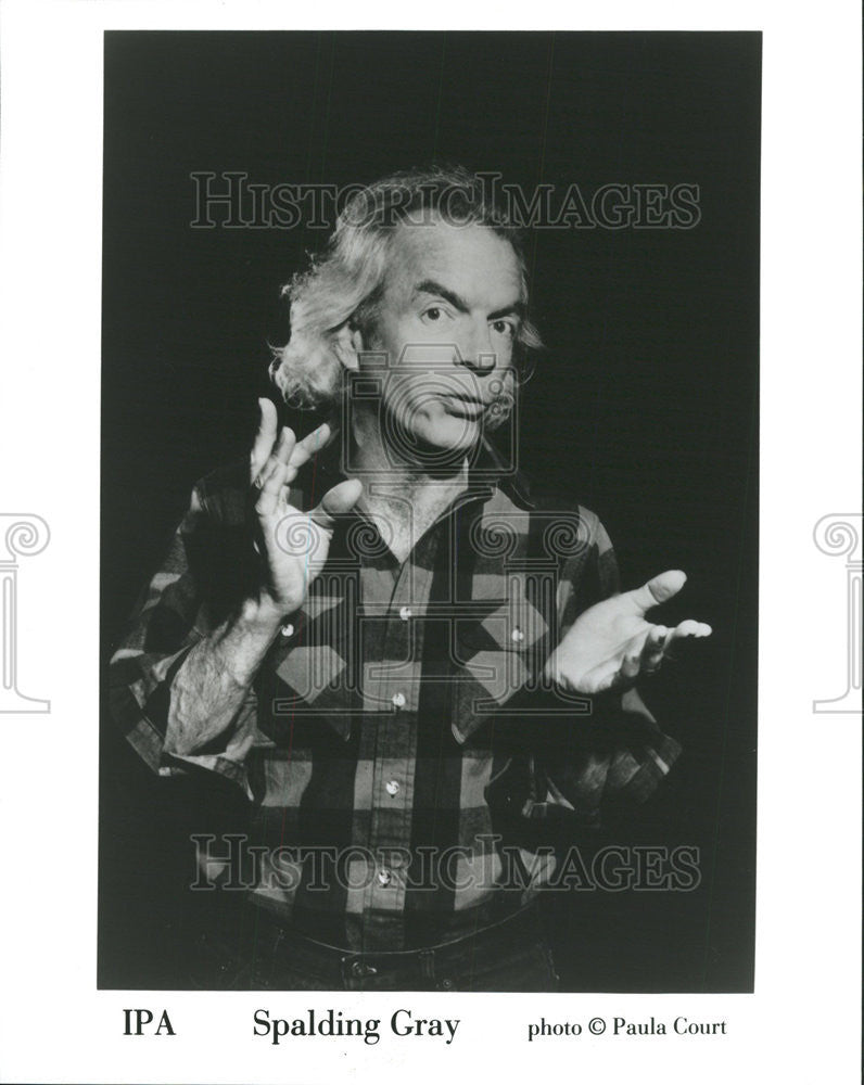 1996 Press Photo Spalding Gray Goodman Theatre Monologue Slippery Slope - Historic Images