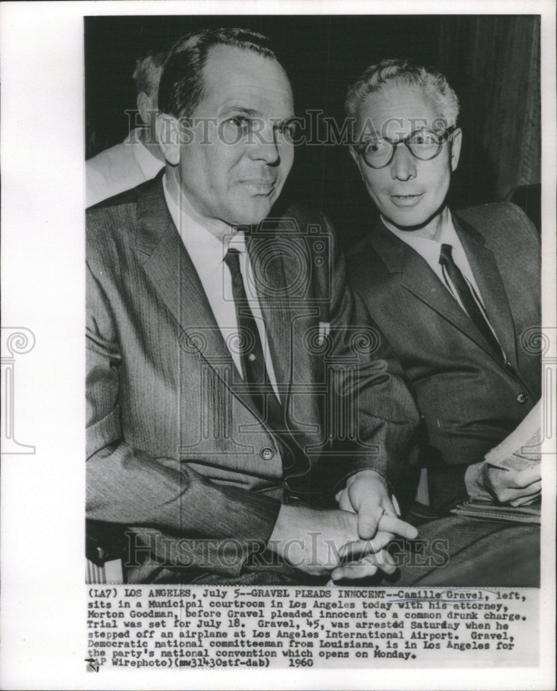 1960 Press Photo Camile Gravel Municipal Courtroom Los Angeles Morton Goodman - Historic Images