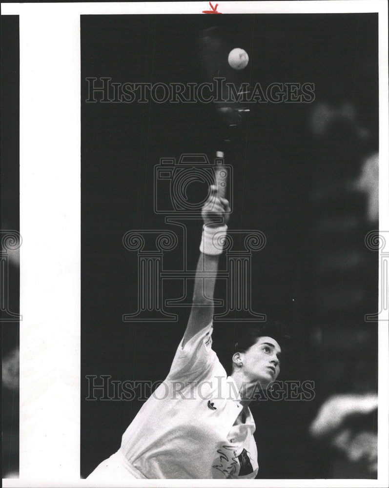 1991 Press Photo Linda Harvey Wild Virginia Slims Tennis Tournament - Historic Images