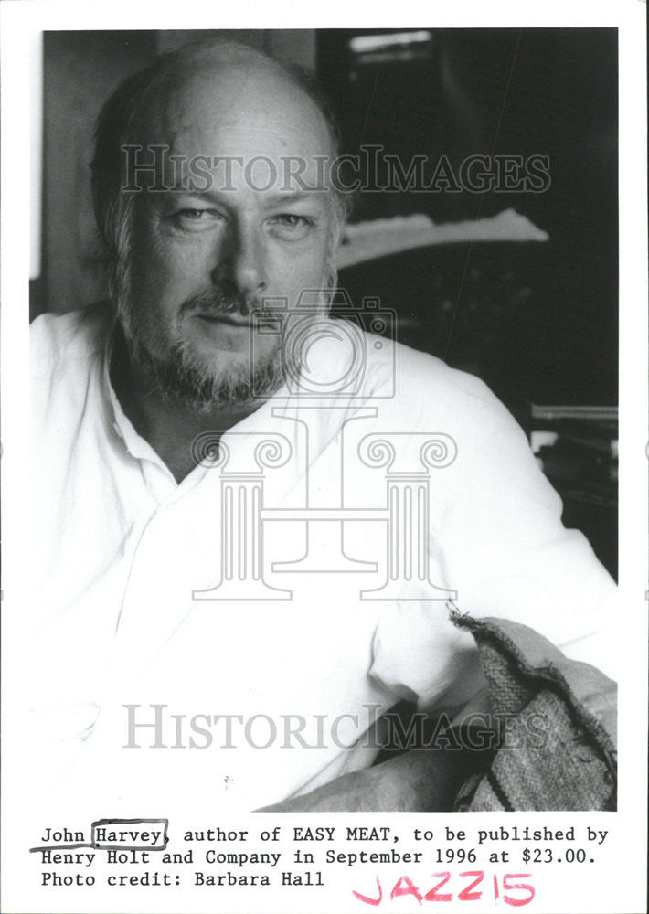 1996 Press Photo John Harvey Author Easy Meat - Historic Images