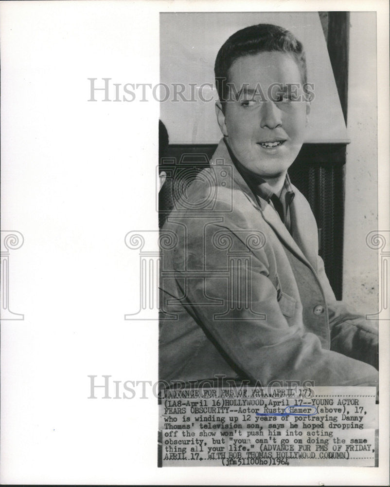 1964 Press Photo Rusty Hamer American Television Actor. - Historic Images