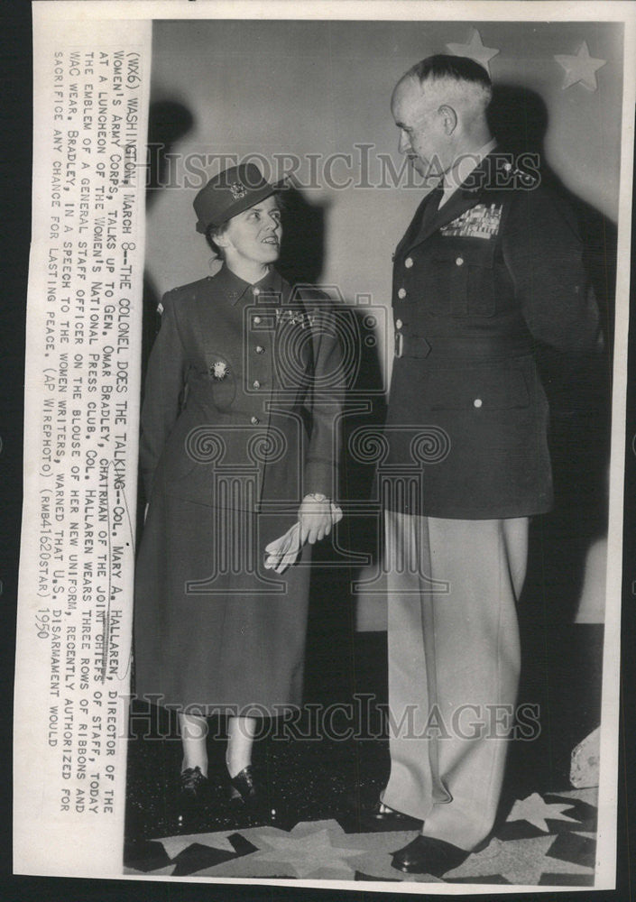 1950 Press Photo Col Mary A Hallaren Director Women&#39;s Army Corps - Historic Images