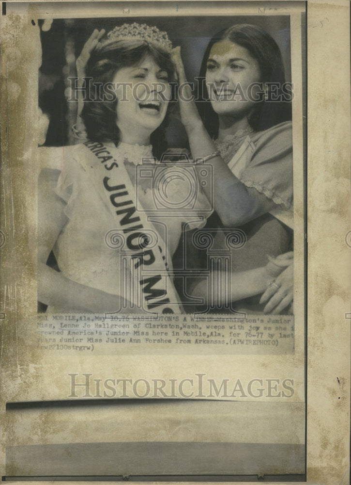 1976 Press Photo Washington Junior MissLenna Jo Hall green Clarkston Miss Julie - Historic Images
