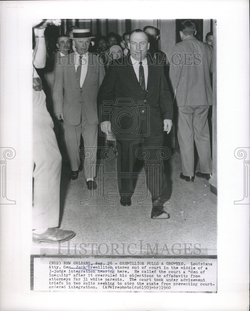 1960 Press Photo Louisiana Attorney Jack Gremillion Court Judge New Orleans - Historic Images