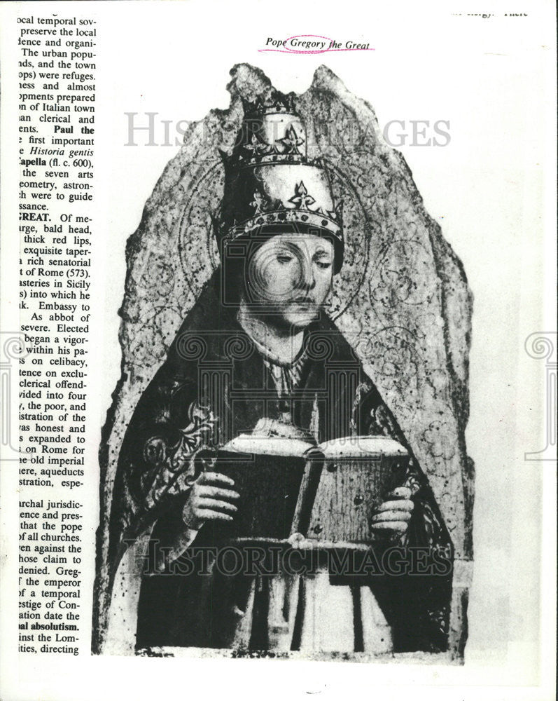 1978 Press Photo Pope Gregory the Great - Historic Images