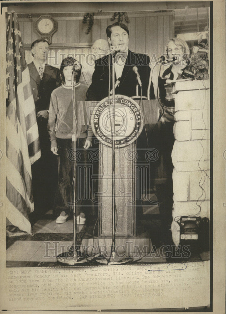 1973 Press Photo Kenneth Grey West Frankfort Congressional District Office - Historic Images