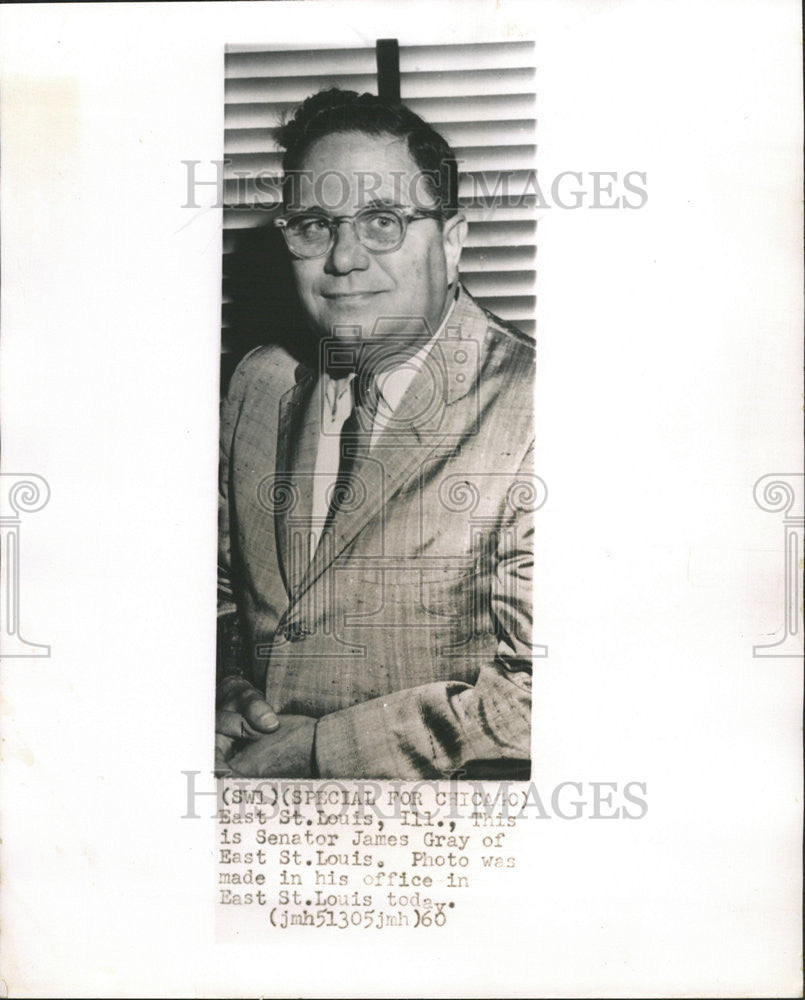 1960 Press Photo United States East St. Louis Illinois Senator James Gary - Historic Images