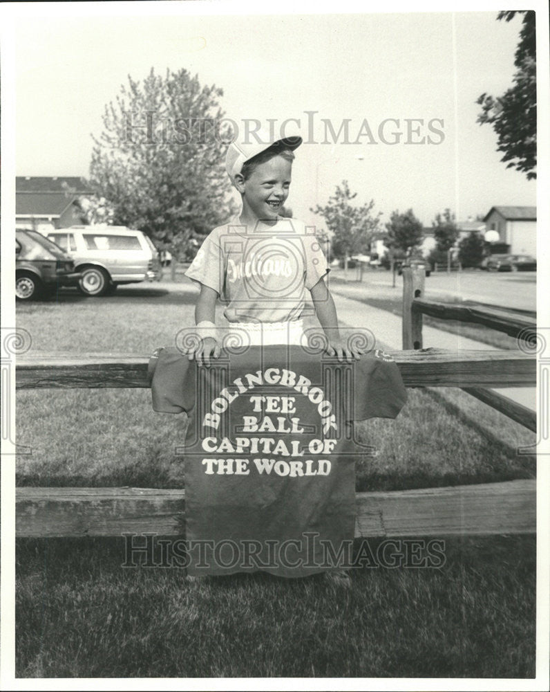 1988 Press Photo Jimmy Gray Bolingbrook Tee Ball Association - Historic Images