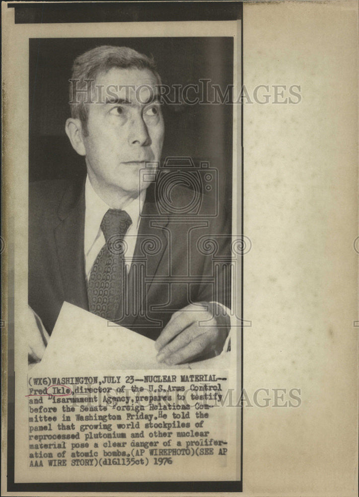 1976 Press Photo Fred Ikle America Army Control Disarmament Agency Washington - Historic Images