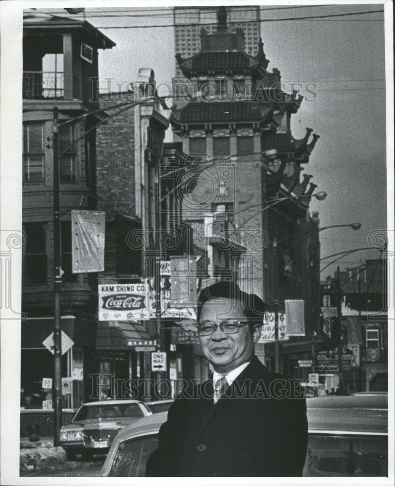 1972 Press Photo John Ing President Chinese Community center Christmas New Year - Historic Images