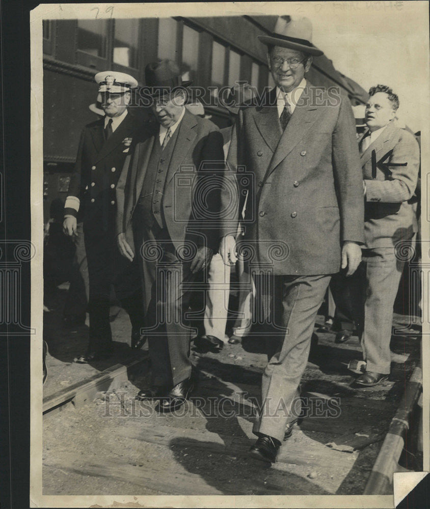 1937 Press Photo Mayor Edward Kelly Patrick Nash committeeman northwestern - Historic Images