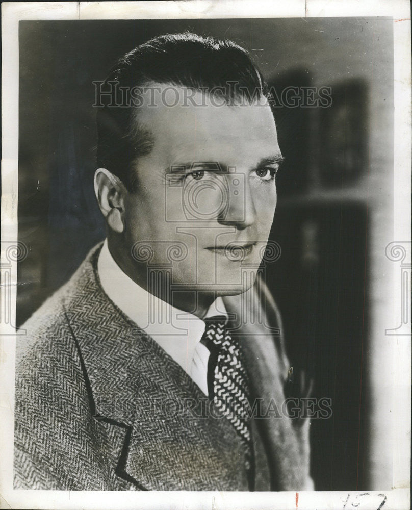 Press Photo Film Actor John Loder Top Rank Performer Appear Hour Myste ...