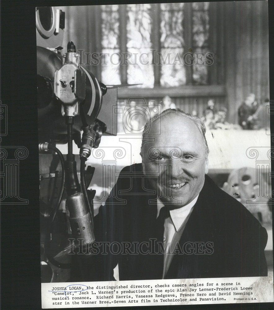 1967 Press Photo Joshua Logan distinguished director Jack Warner Richard Harris - Historic Images