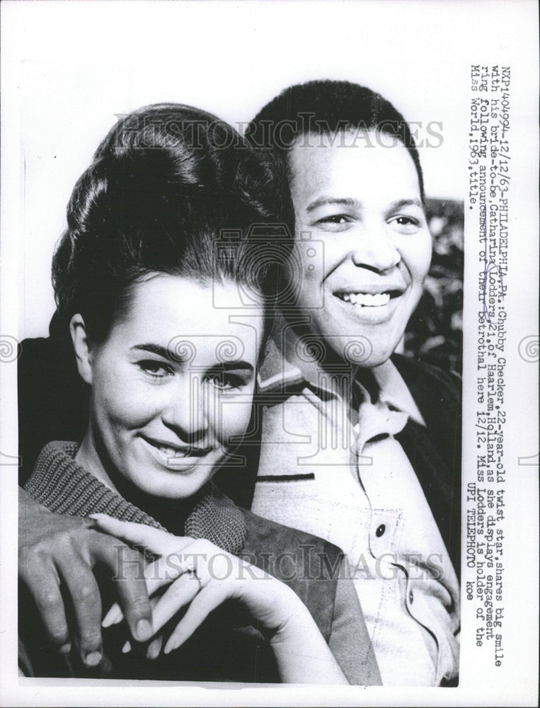 1963 Press Photo Chubby Checker Catharina Lodgers Holland Philadelphia Harlem - Historic Images