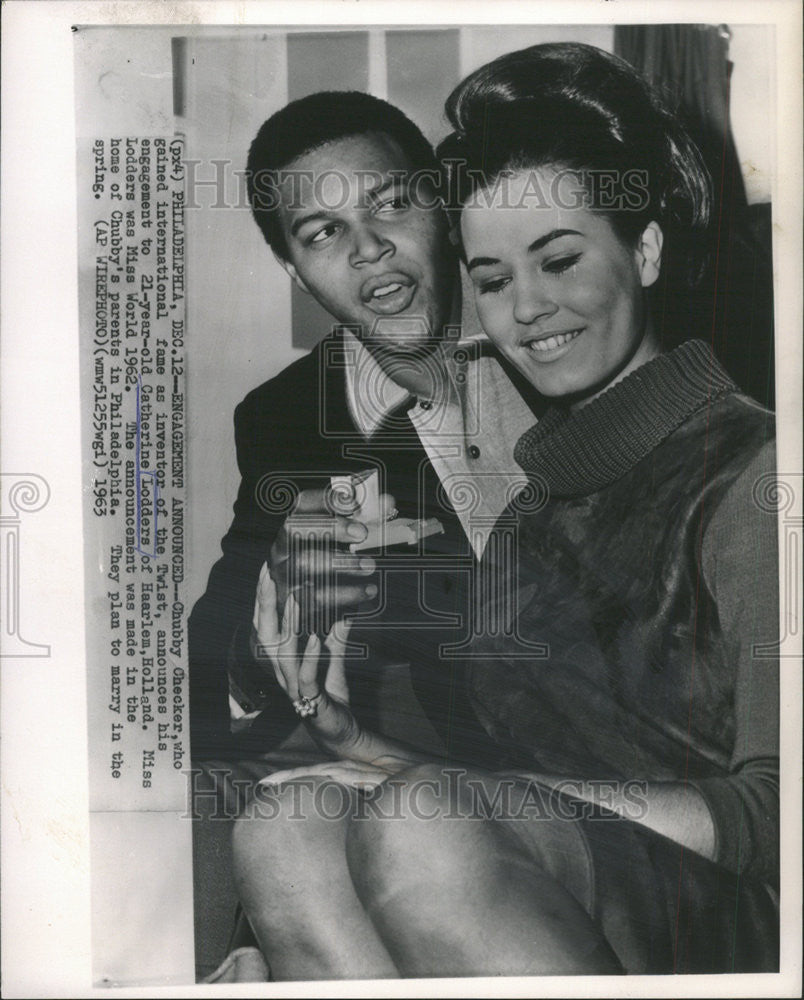 1963 Press Photo Chubby Checker Catherine Lodders Haarlem Holland Philadelphia - Historic Images