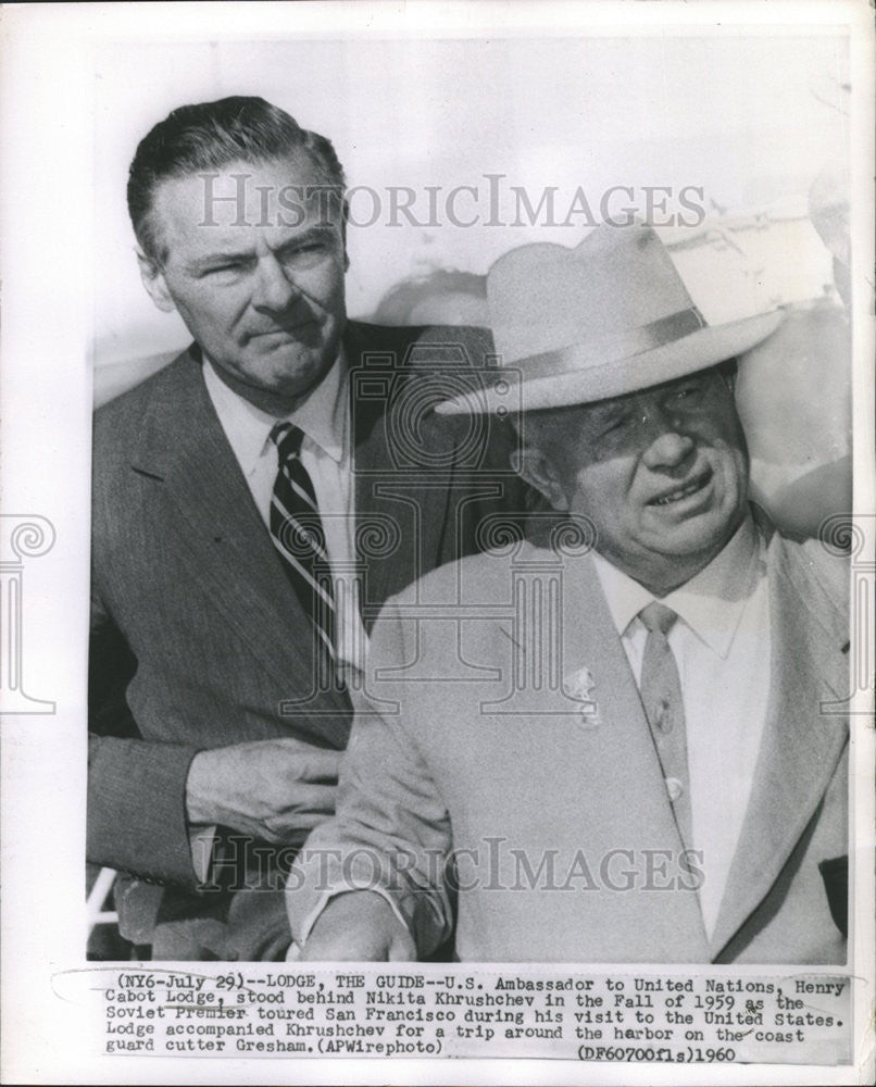 1960 Press Photo United States UN Ambassador Henry Cabot Lodge - Historic Images