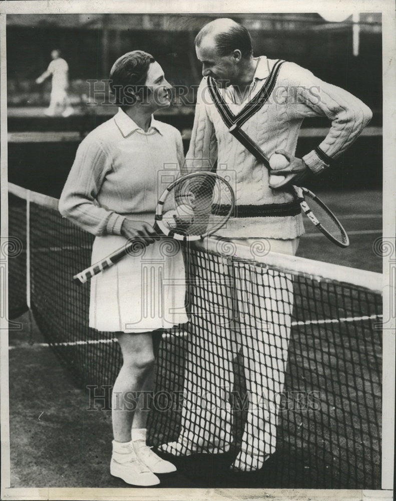 1939 Press Photo Tennis Players Helen Jacobs, Bill Tilden - Historic Images