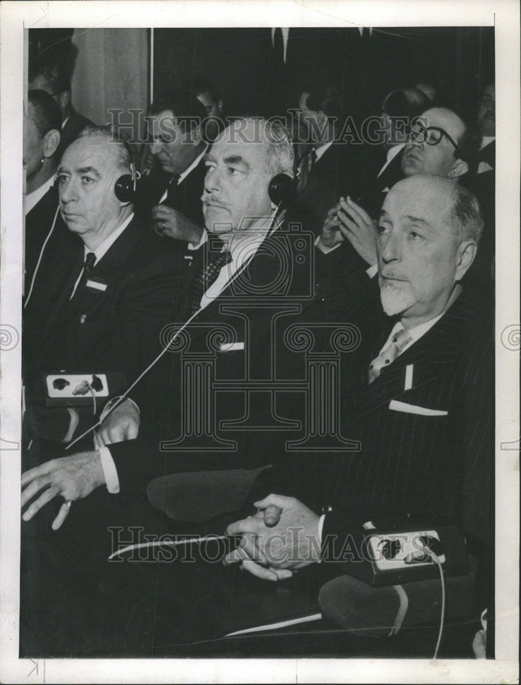 1961 Press Photo Hans J Margenthau,left,and Dean Acheson - Historic Images