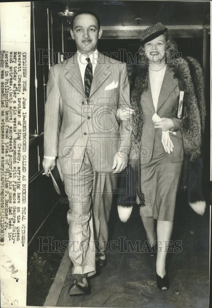 1939 Press Photo EVERETT CROSBY FLORENCE GEORGE - Historic Images