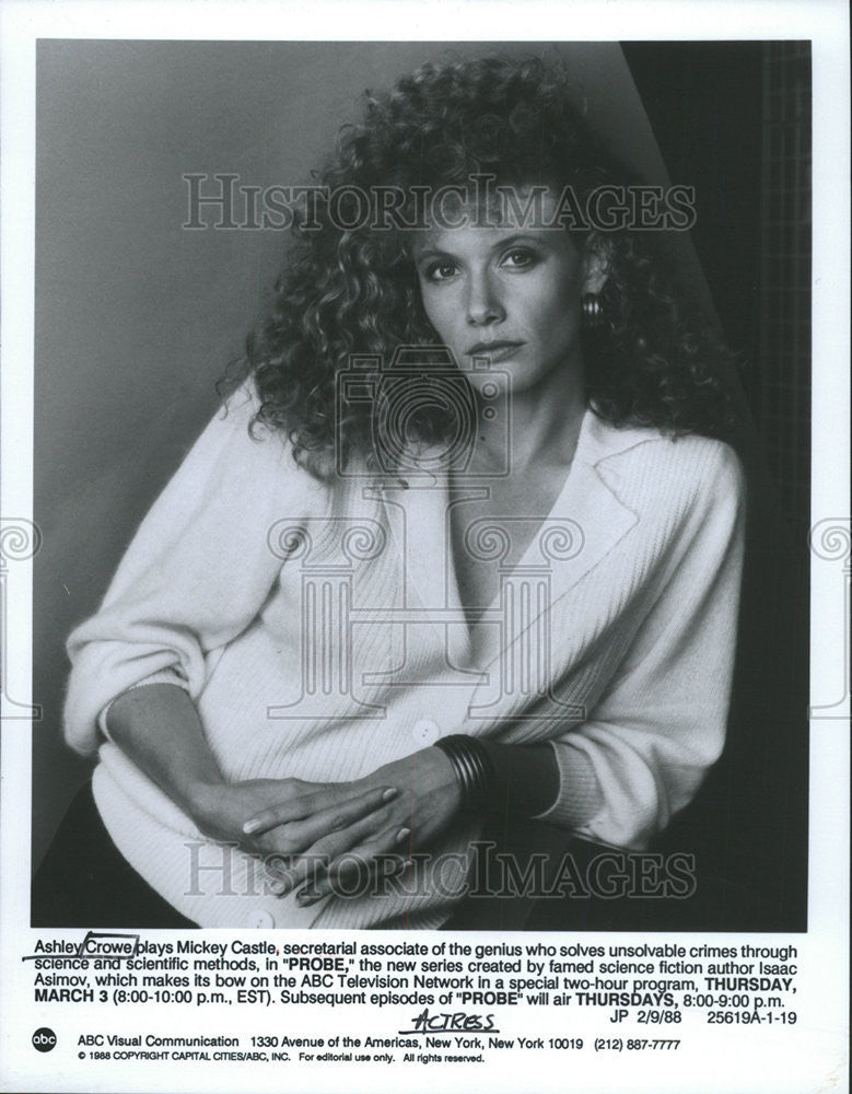 Press Photo Ashley Crowe Mickey Castle Genius Scientific Probe Actress ABC TV - Historic Images