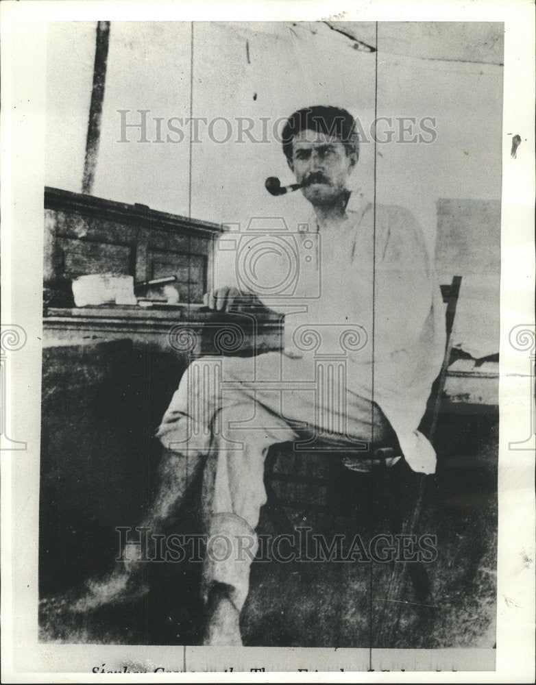 1984 Press Photo Stephen Crane, Author,  On A Ship Off Cuba In 1898 - Historic Images