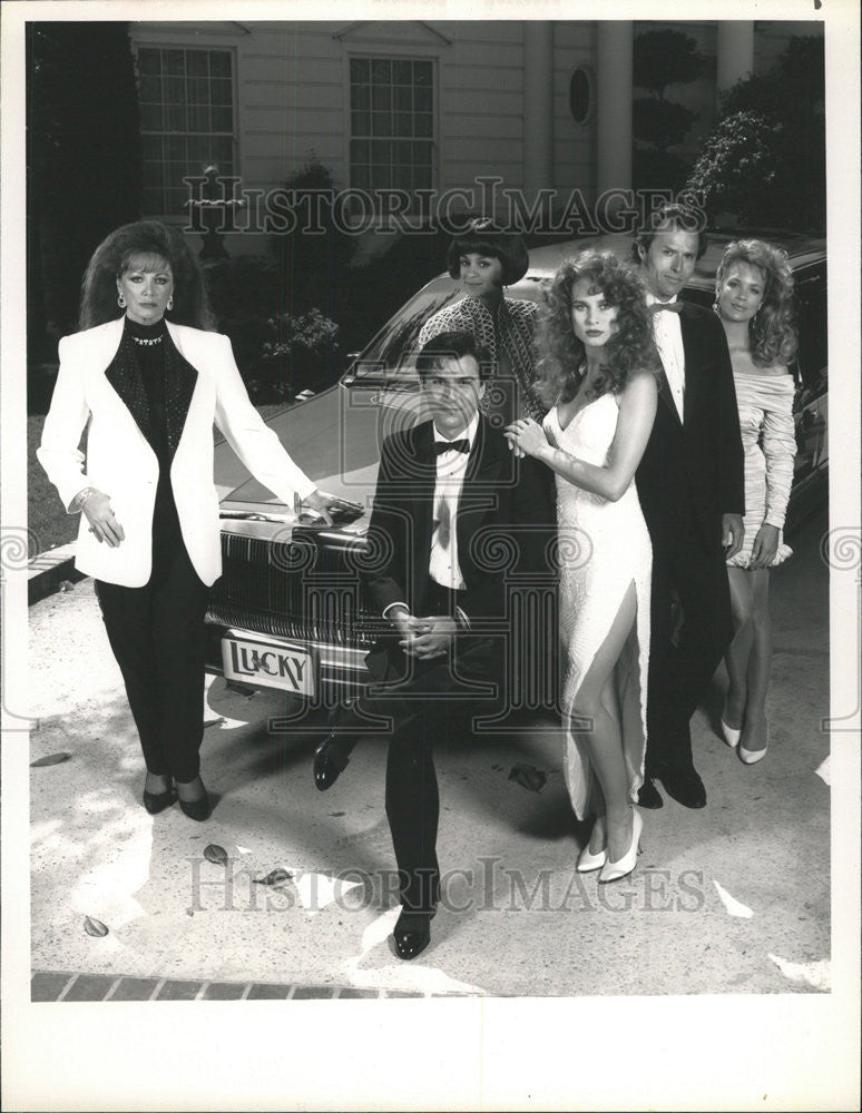 1990 Press Photo Jackie Collins&#39; Lucky Chances Cast - Historic Images