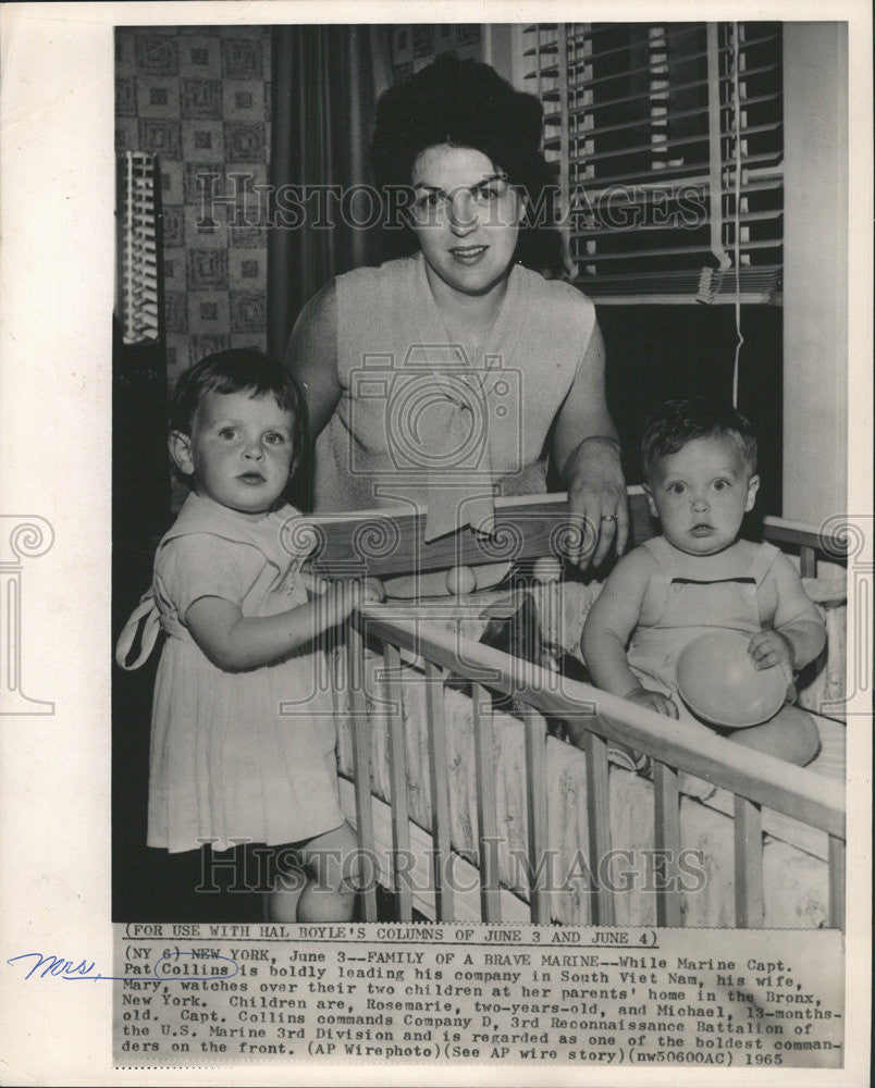 1965 Press Photo Family Of A Brave Marine Marine Capt Pat Collins - Historic Images