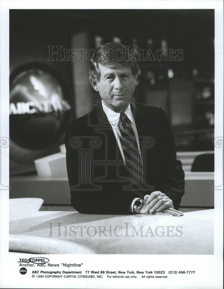 1994 Press Photo ABC News Anchor Ted Koppel - Historic Images