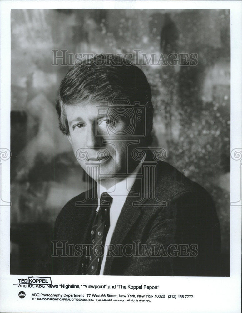 1991 Press Photo Ted Koppel American Broadcast Journalist Nightline Anchor - Historic Images