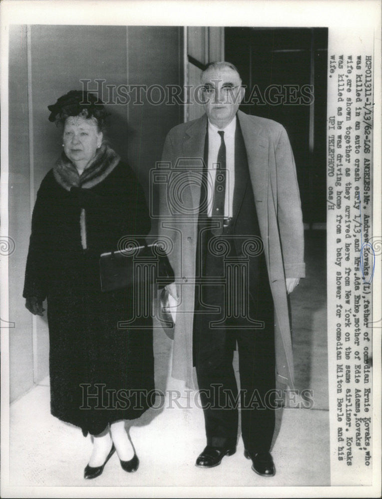 1962 Press Photo Andrew Ernie Kovacs Father Auto Accident  Ada Enke - Historic Images