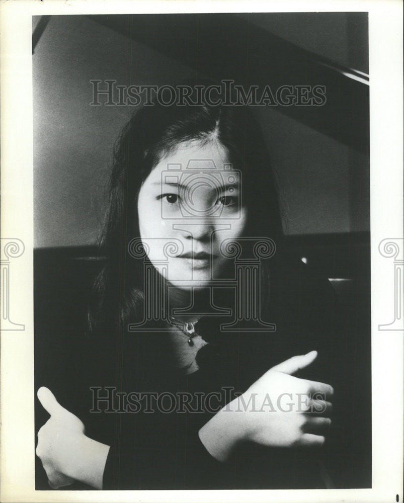 1983 Press Photo Pianist Cecile Licad At Orchestra Hall - Historic Images