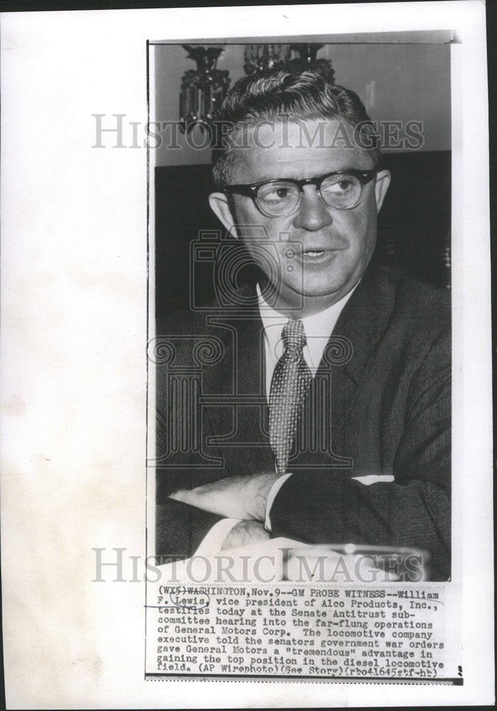 1955 Press Photo William F. Lewis, Vice President of Alco Products Inc - Historic Images