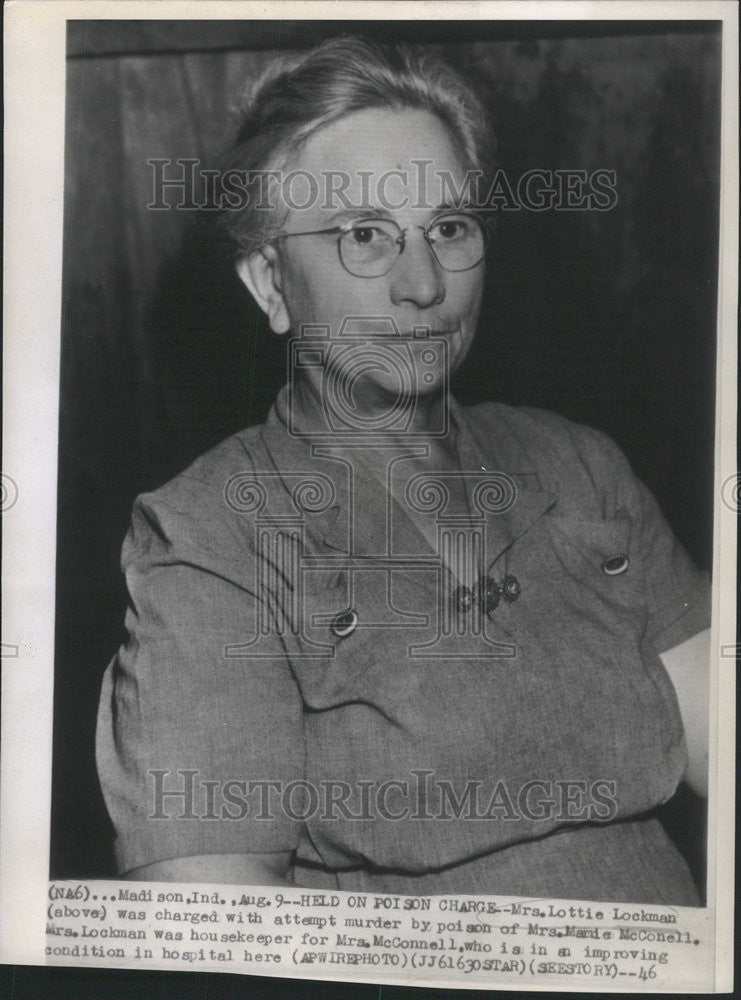 1946 Press Photo Mrs. Lottie Lockman/Attempted Murder/Mrs. Mamie McConell - Historic Images