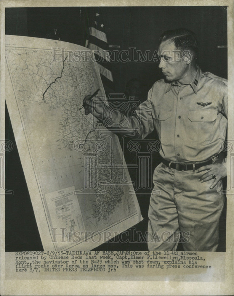 1955 Press Photo Capt Elmer Llewellyn Released By Chinese Reds - Historic Images