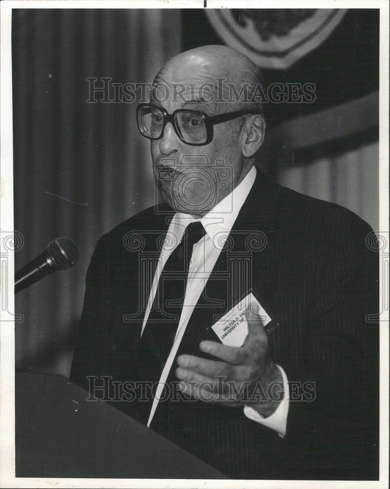 1986 Press Photo Walter D Fackler Business Professor - Historic Images