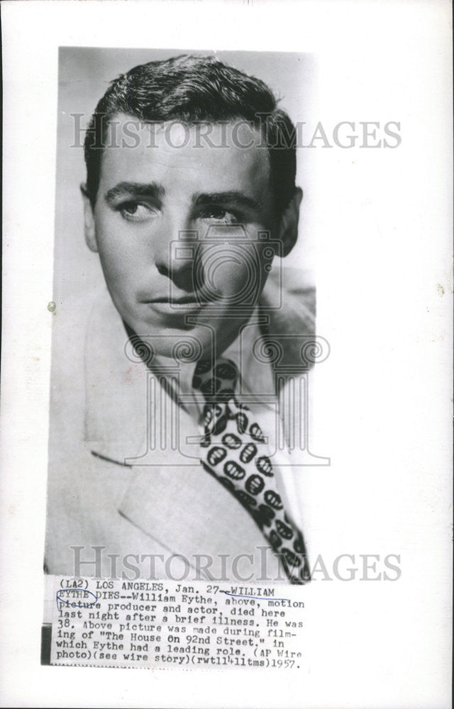 1957 Press Photo William Eythe Motion Picture Producer - Historic Images