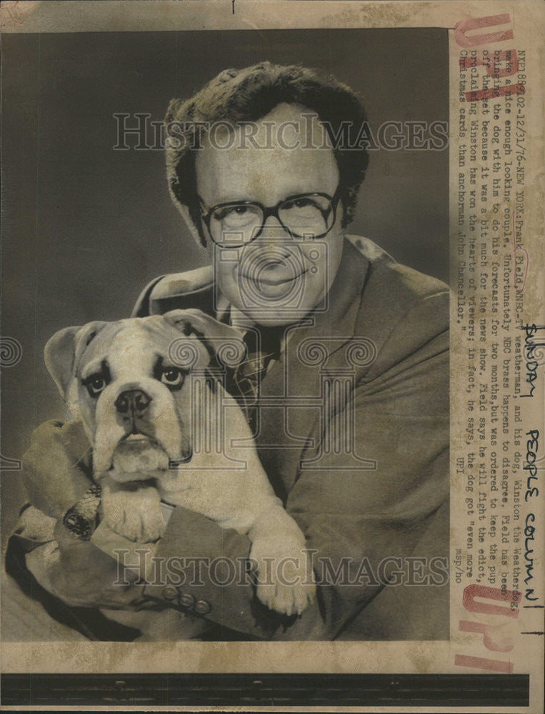 1976 Press Photo Frank Field WNBC TV Weatherman - Historic Images