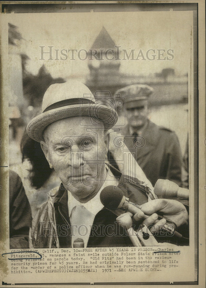 1971 Press Photo CHARLES FITZGERALD FOLSOM STATE PRISON - Historic Images